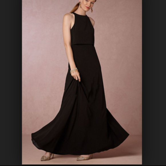 BHLDN Jill Stuart Black maxi dress Bridesmaid NWT - Picture 2 of 7